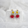 Crochet Strawberry Dangle Earrings