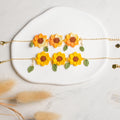 Sunflower Crochet Bracelet with Three Blooms