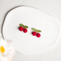 Cherry Earrings - Handmade Crochet Cherry Stud Earrings