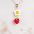 Crochet Strawberry Pendant Necklace