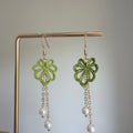 Monstera Leaf Crochet Earrings | Handmade Botanical Dangle Earrings