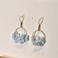Handmade Crochet Flower Hoop Earrings – Pastel Floral Dangle Earrings, Boho Botanical Jewelry