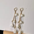 Handmade Crochet Flower Dangle Earrings – Bell Floral Drop Earrings, Boho Botanical Jewelry