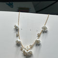 Crochet White Blossom Necklace