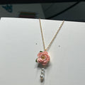 Crochet Camellia Pendant Necklace