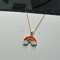 Crochet Rainbow Pendant Necklace