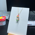 Crochet Rainbow Mushroom Pendant Necklace