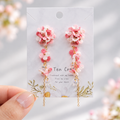 Hydrangea Micro Crochet Earrings | Handmade  Flower Dangle Earrings with Gold Chain