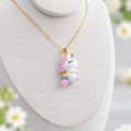 Unicorn Necklace – Handmade Micro Crochet Pastel Rainbow Unicorn Pendant Necklace