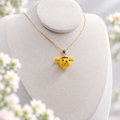 Puppy Necklace – Handmade Micro Crochet Yellow Puppy Pendant Necklace