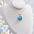 Hydrangea Necklace – Handmade Micro Crochet Hydrangea Pendant Necklace