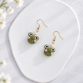 Crochet Frog Dangle Earrings