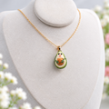 Avocado Necklace – Handmade Micro Crochet Avocado Pendant Necklace